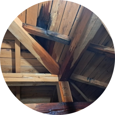 雨漏りしている屋根