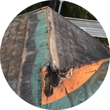 下地が傷んでいる屋根