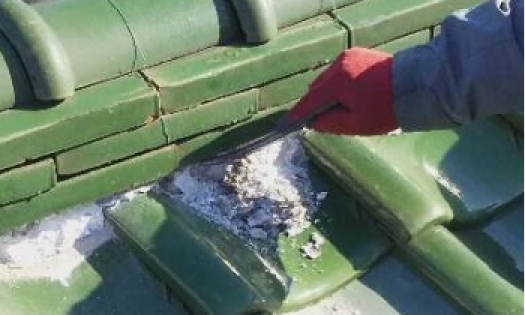 漆喰の詰め替え