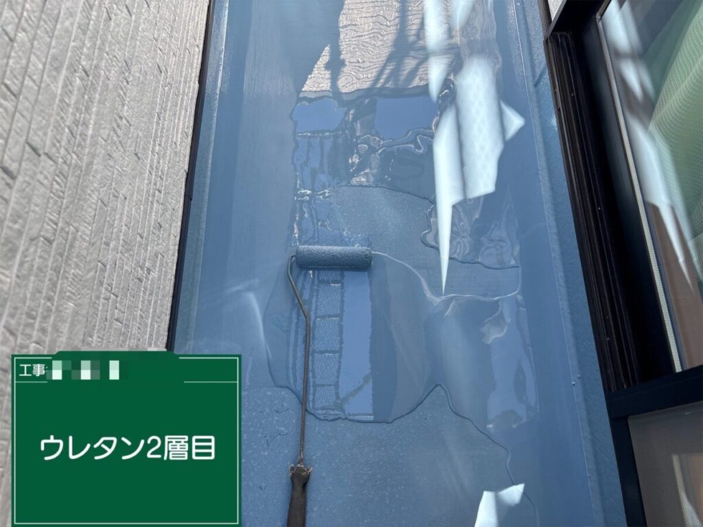 ウレタン塗膜防水2層目の塗装
