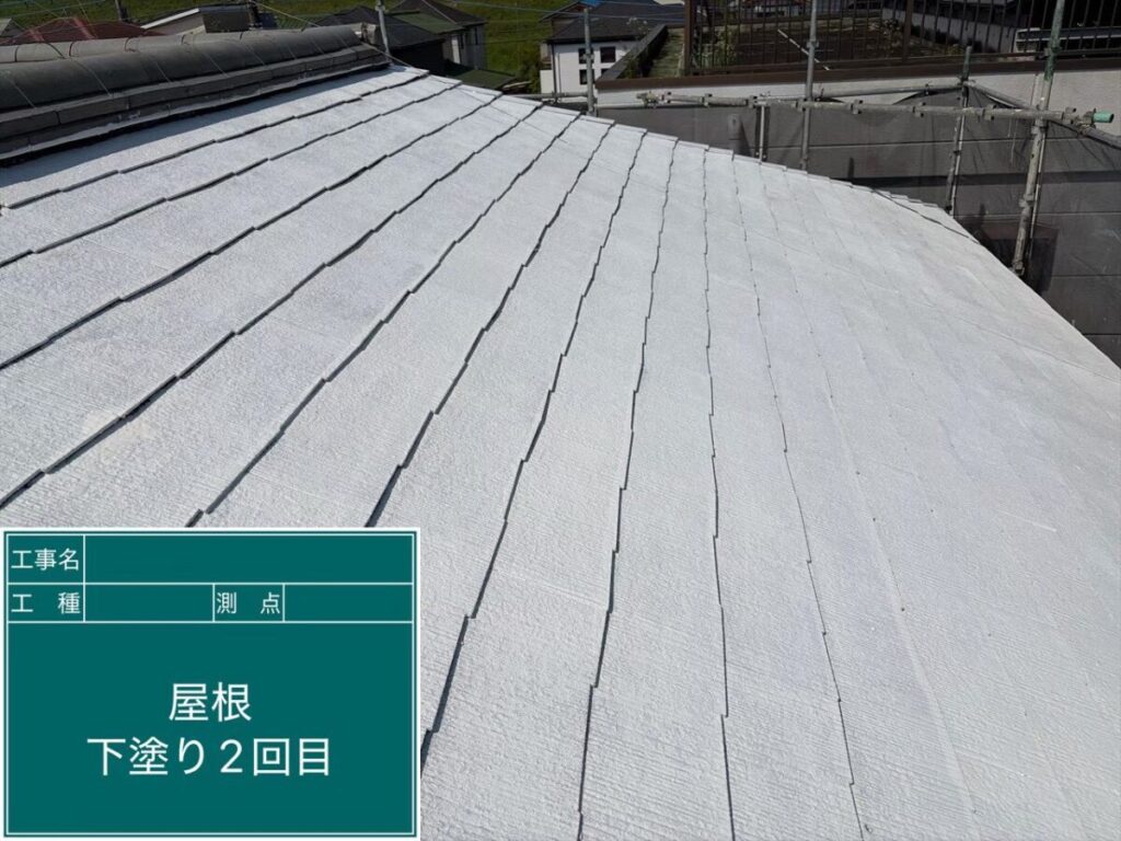 屋根下塗り2回目