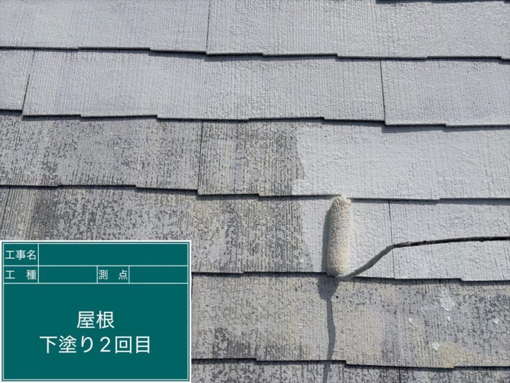 屋根下塗り2回目